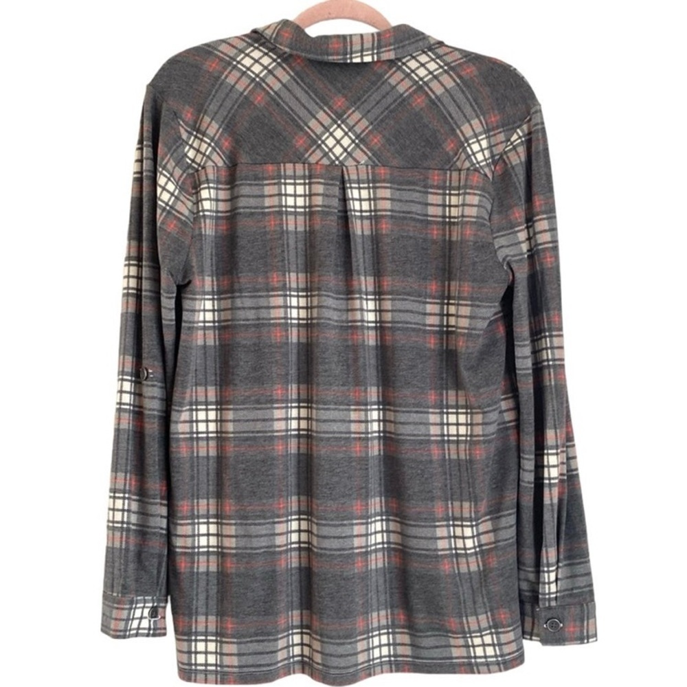 Zenana Shacket Black Lightweight Soft Flannel Pla… - image 4